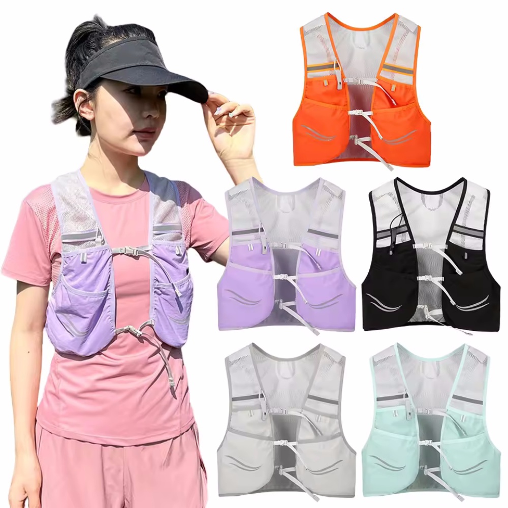 Running Hydration Vest - Gilet de course réfléchissant, sac de