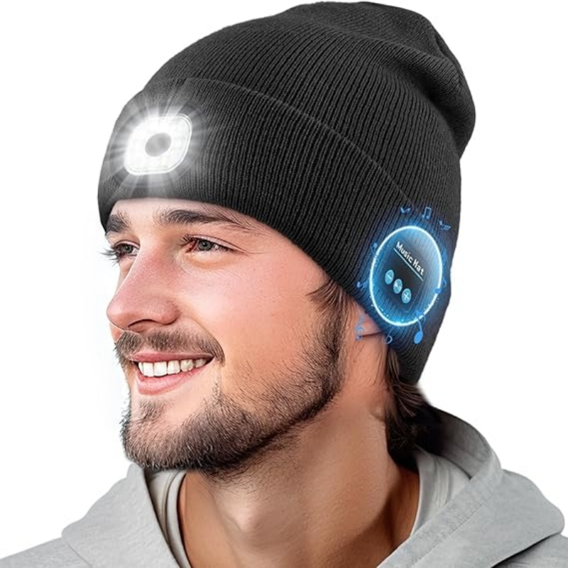 Running Gear To Keep Warm - Casquette chaude avec lumière LED Bluetooth,