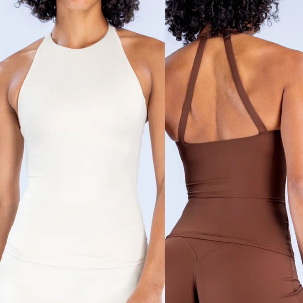 Running Hydration Vest - Débardeur Halter pour Femme avec Soutien-Gorge