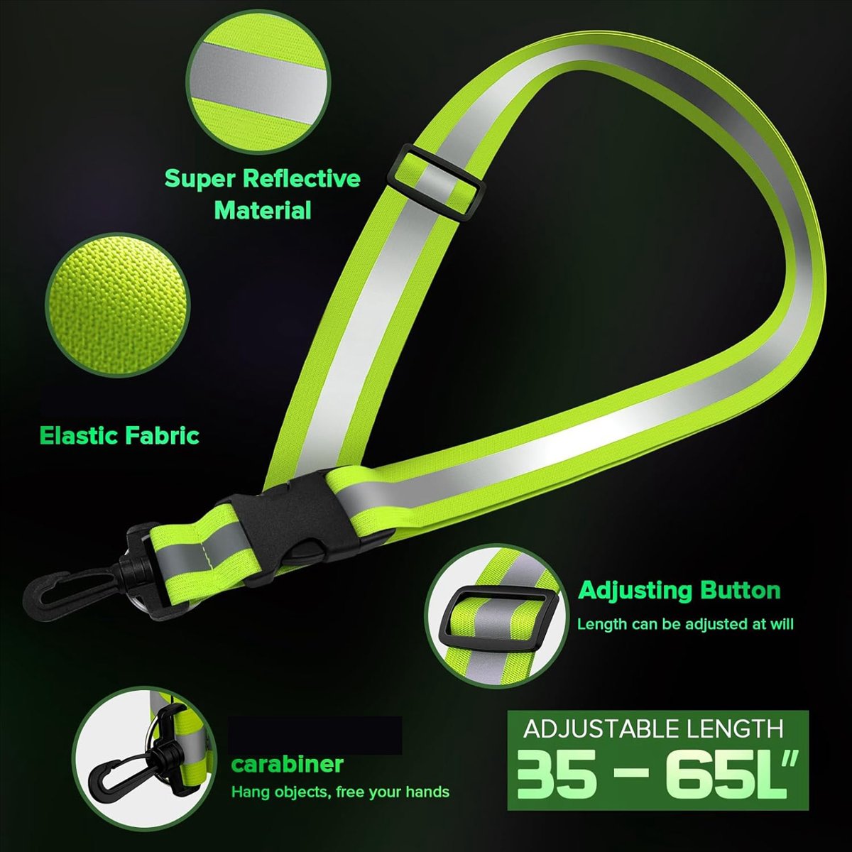 Running Gear At Night - Ceinture réfléchissante ABXY pour la marche